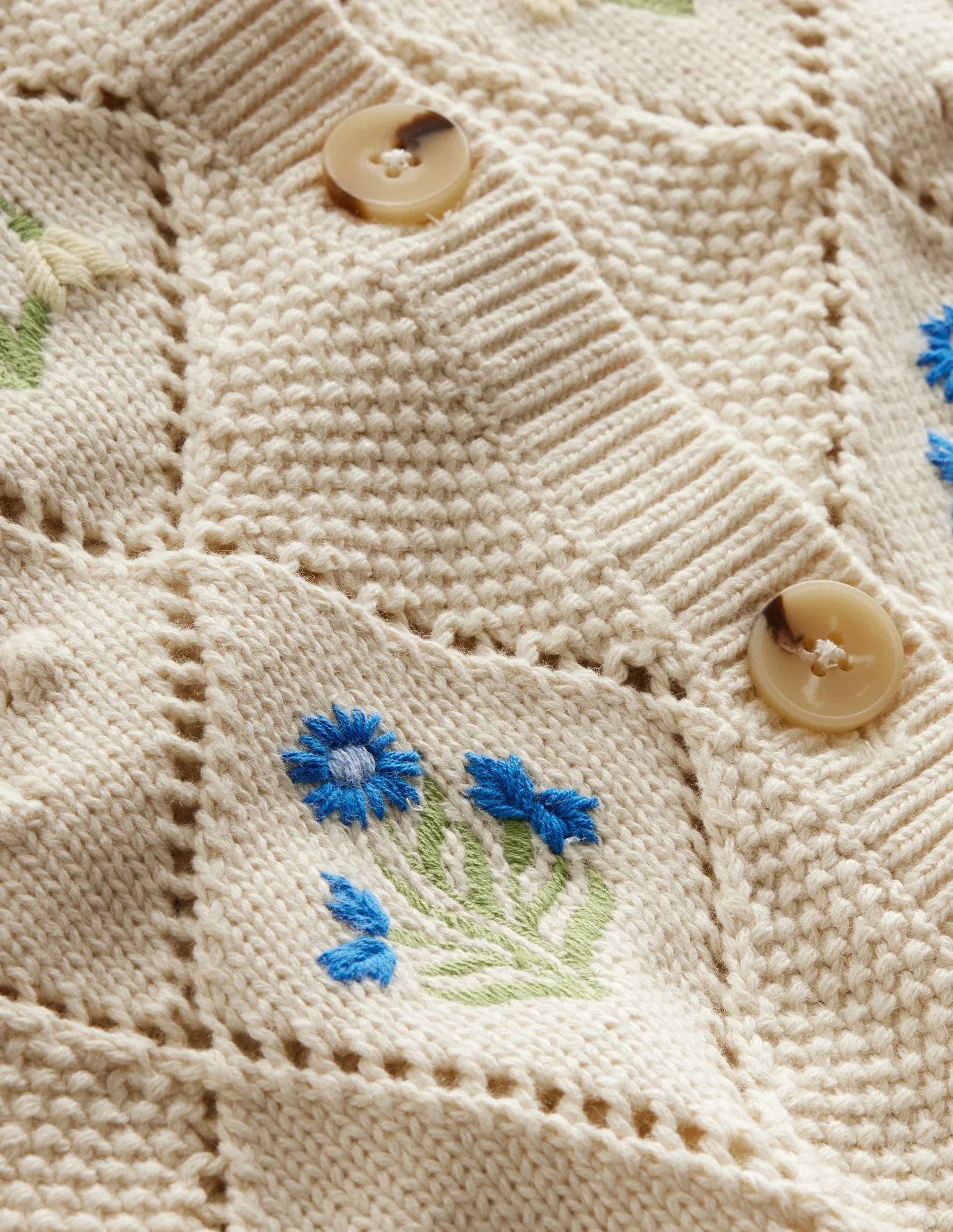 Cotton Embroidered CardiganWarm Ivory | Boden (US)