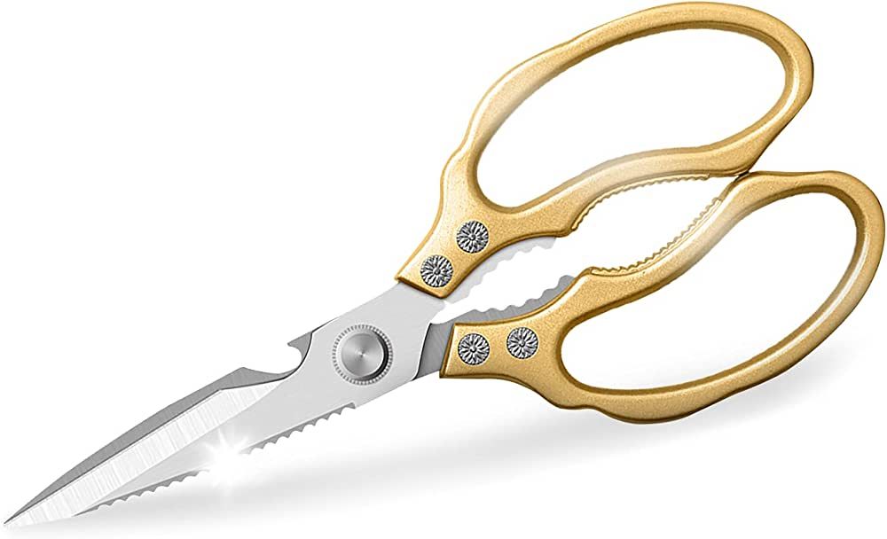 AWinjoy Kitchen Scissors, Heavy Duty Sharp Kitchen Shears Dishwasher Safe,Gold Kitchen Accessorie... | Amazon (US)