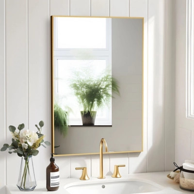Dovelina Dulcea Rectangle Wall Mirror (Set of 2), Gold | Ashley Homestore