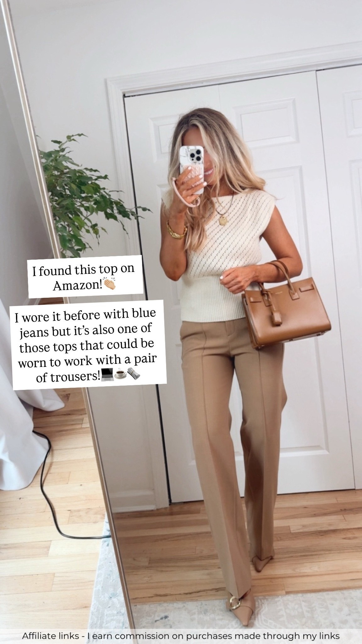 Affiliate links - I earn commission on purchases made through my links 

Business casual workwear
Amazon work top
Camel trousers

#LTKWorkwear