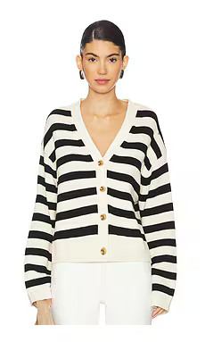 Velvet by Graham & Spencer Elodie Cardigan in Cream & Black from Revolve.com | Revolve Clothing (Global)