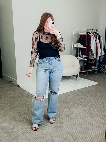 This lace top is fabulous. A great FreePeople lookalike from amazon only $18! Size large. Date night outfit. Valentine’s Day outfit. 

#LTKunder50 #LTKstyletip #LTKunder100
