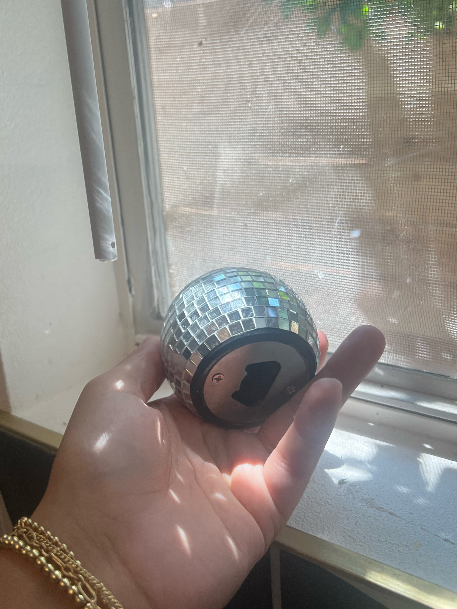 Disco ball bottle opener