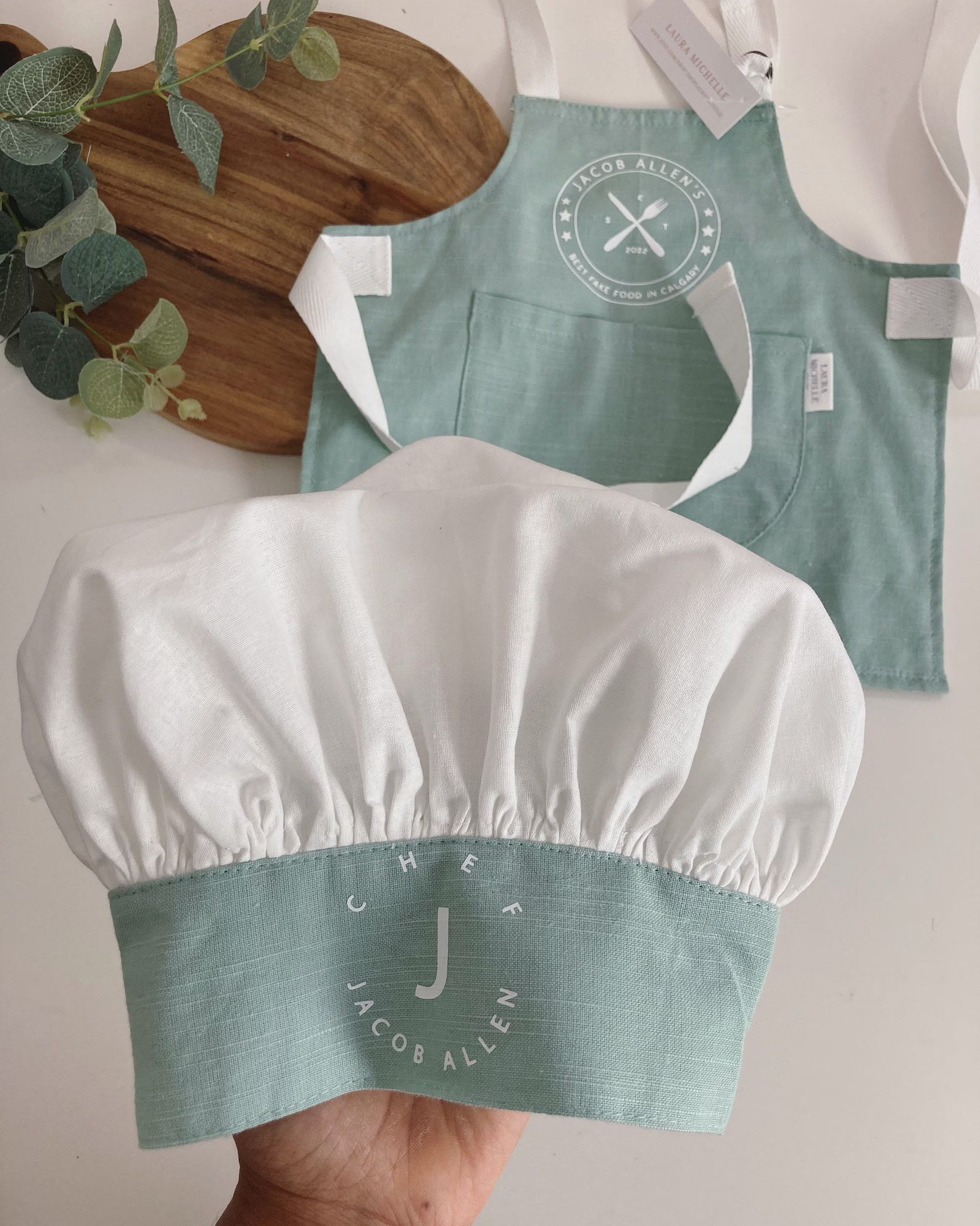 Boys and Girls Personalized Apron & Chef Hat Set, Classic, Simple, Cooking, Play, Birthday Gift, ... | Etsy (US)