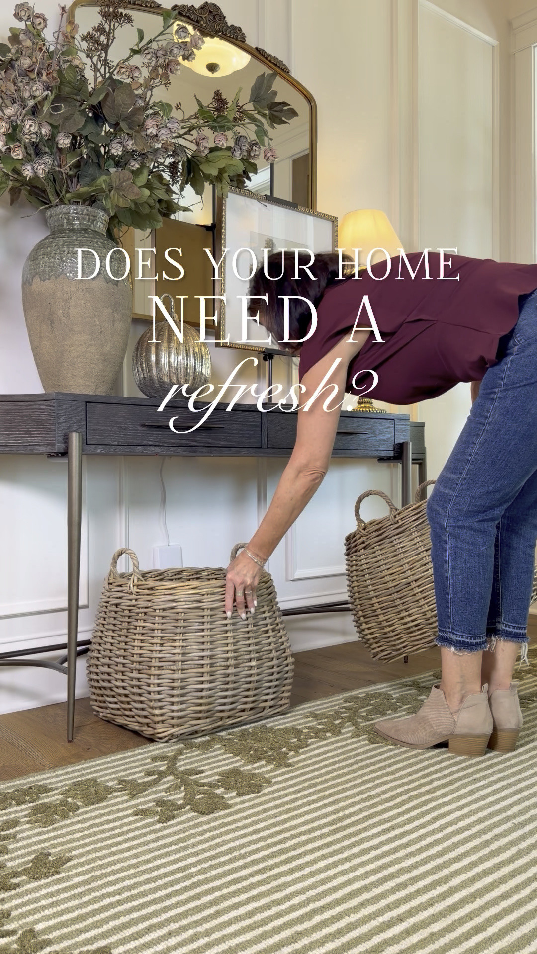 #ad Do you need a refresh in your home? I find that if I do little, seasonal refreshes, it keeps me from getting bored with my home. I have a few ideas for you from @Wayfair! These floor baskets add great texture for fall. Toss a pillow or two in one or drape a throw over the side. My foyer console is still a favorite, if you’re looking for an update. And favorites in my great room are the coffee table, rug, swivel and lounge chairs and this fun boucle’ stool. It is so cozy and charming!


#wayfairpartner #wayfair

#LTKSeasonal #LTKHome #LTKSaleAlert