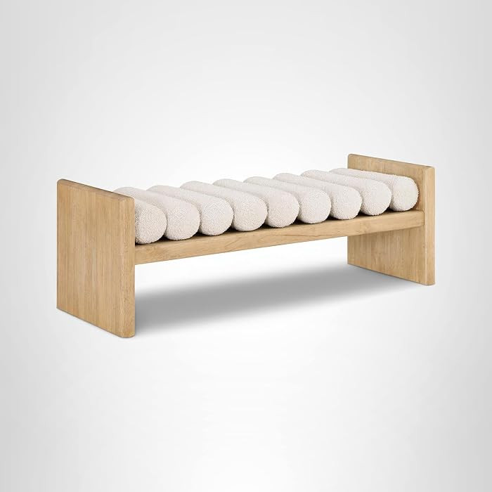 Meridian Furniture 179Cream Waverly Collection Modern | Contemporary Bench with Solid Wood Rich N... | Amazon (US)