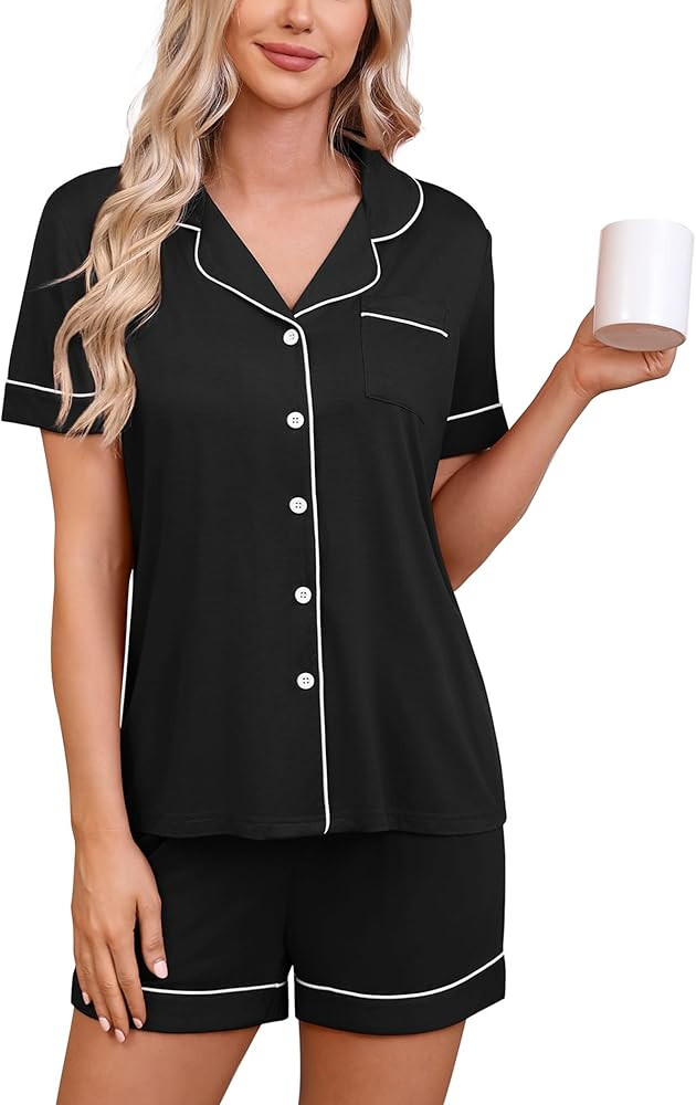 Pajama Sets For Women 2 Piece PJ Sets Short Sleeve Lounge Set Fashion Sleepwear XS-3XL | Amazon (US)