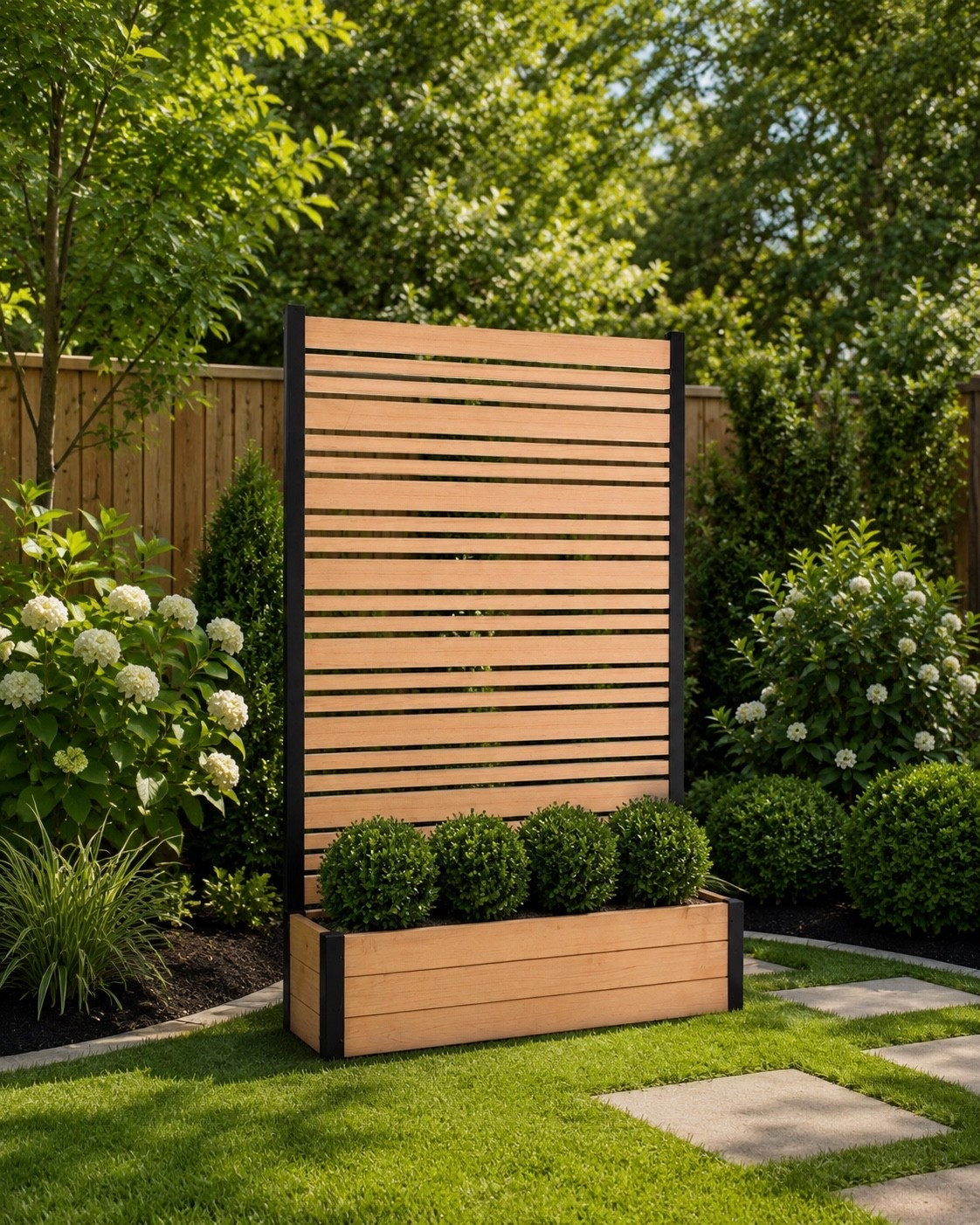 Privacy screen with planter box for outdoors.

#LTKHome #LTKSeasonal