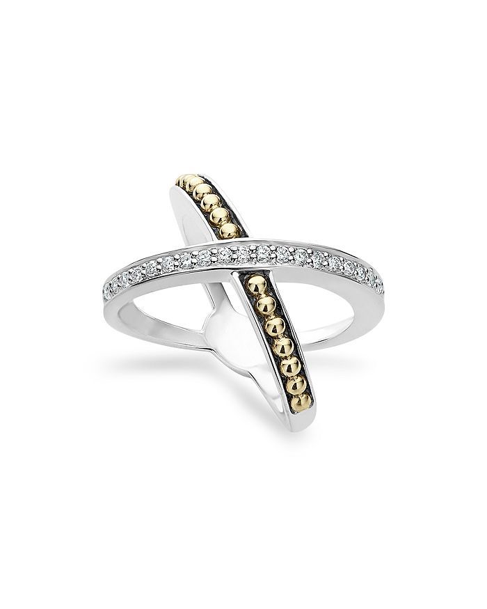 18K Gold and Sterling Silver X Ring with Diamonds | Bloomingdale's (US)