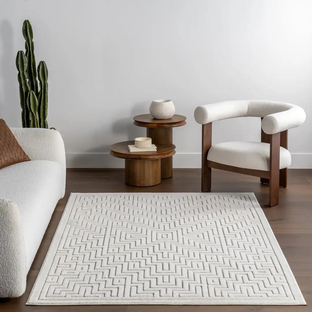 Tasha Indoor/Outdoor Geometric Rug | Cream | Rugs USA