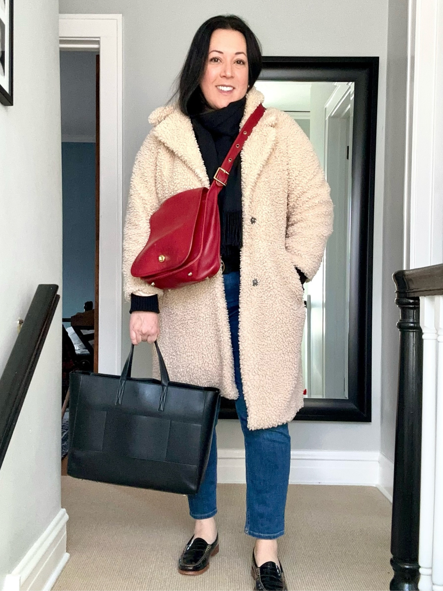 My holiday pop of red with vintage @coach and all things Friday causal work wear  

#LTKmidsize #LTKHoliday #LTKfindsunder50