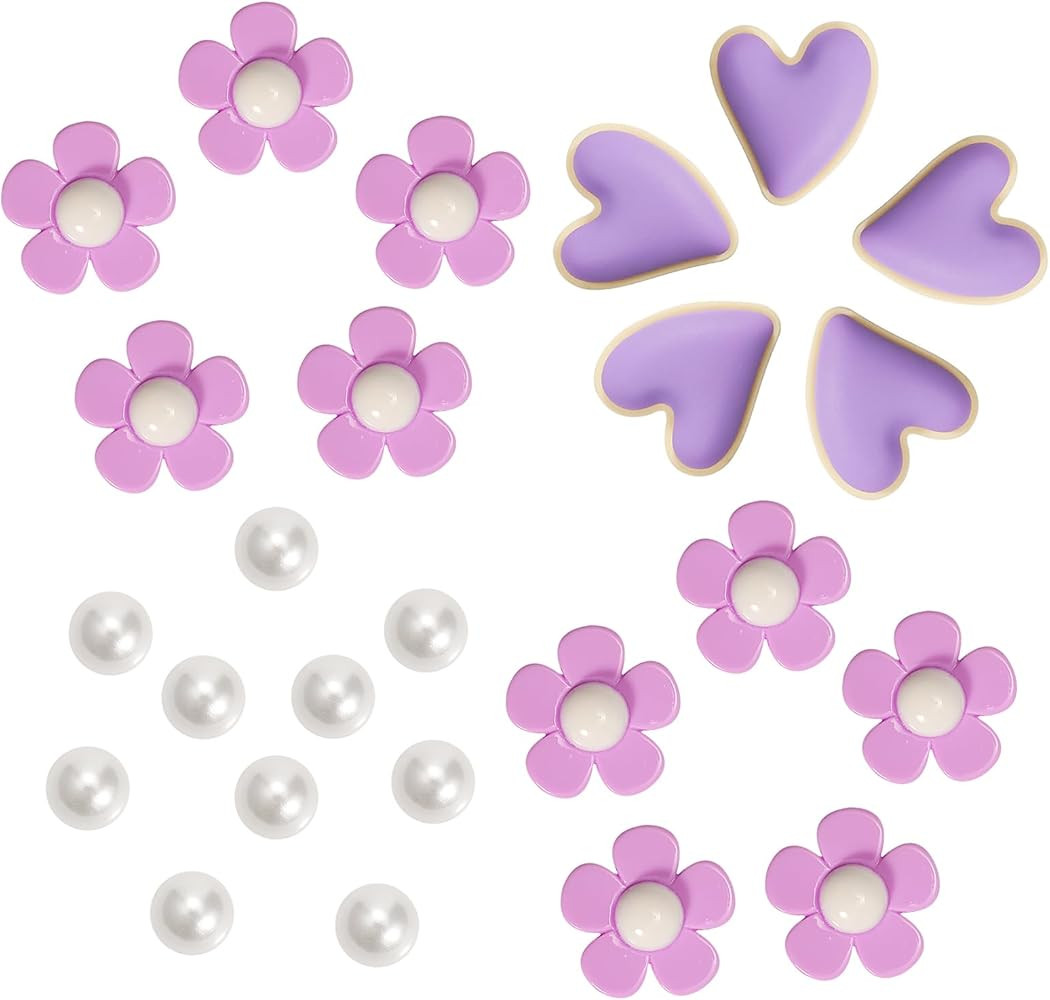 25Pcs Lovely Flower Heart Shoe Charms for Girls Clog Sandals, Pearl Accessories, DIY Shoe Decorat... | Amazon (US)