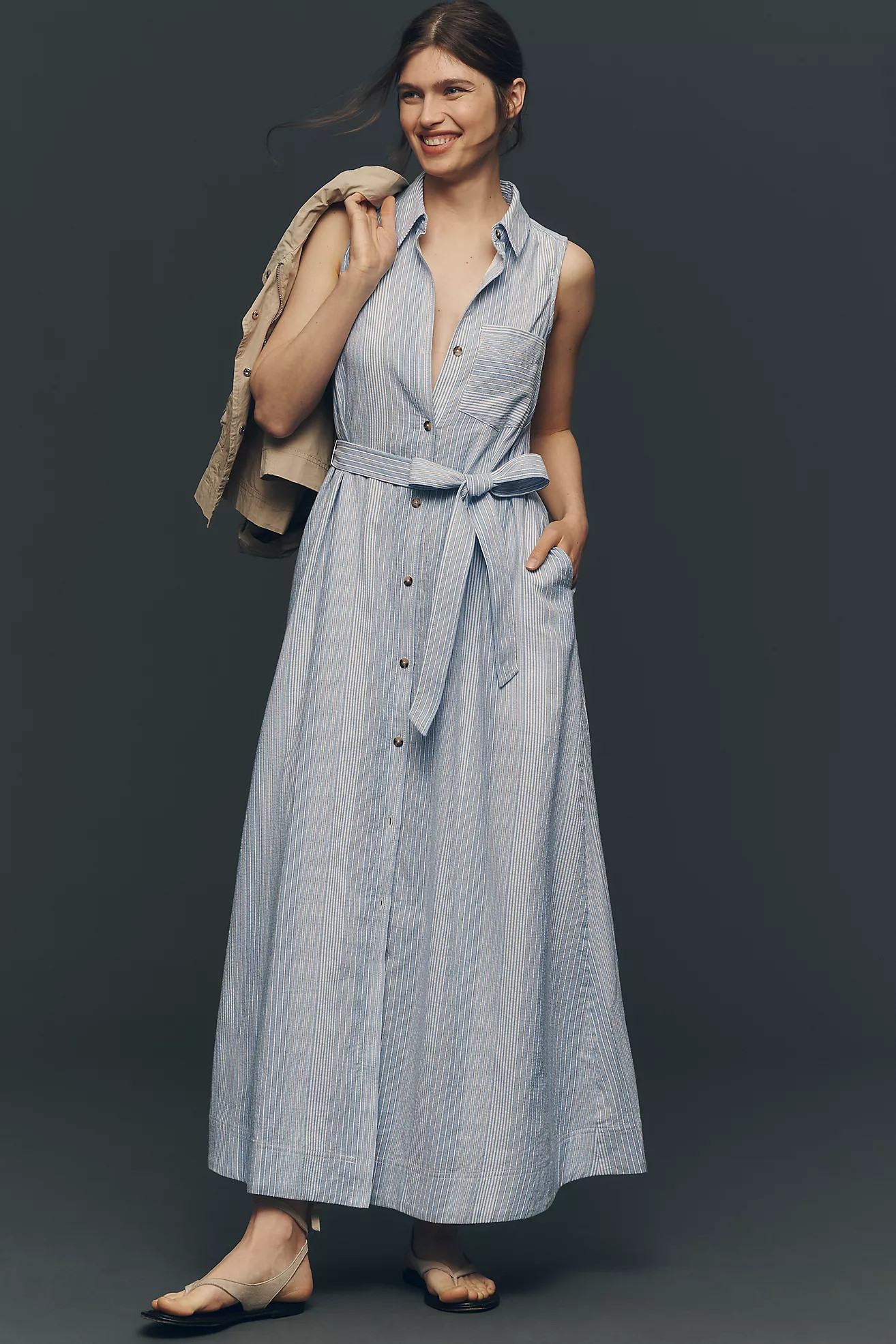 Mona Cotton Shirt Dress by Maeve | Anthropologie (US)