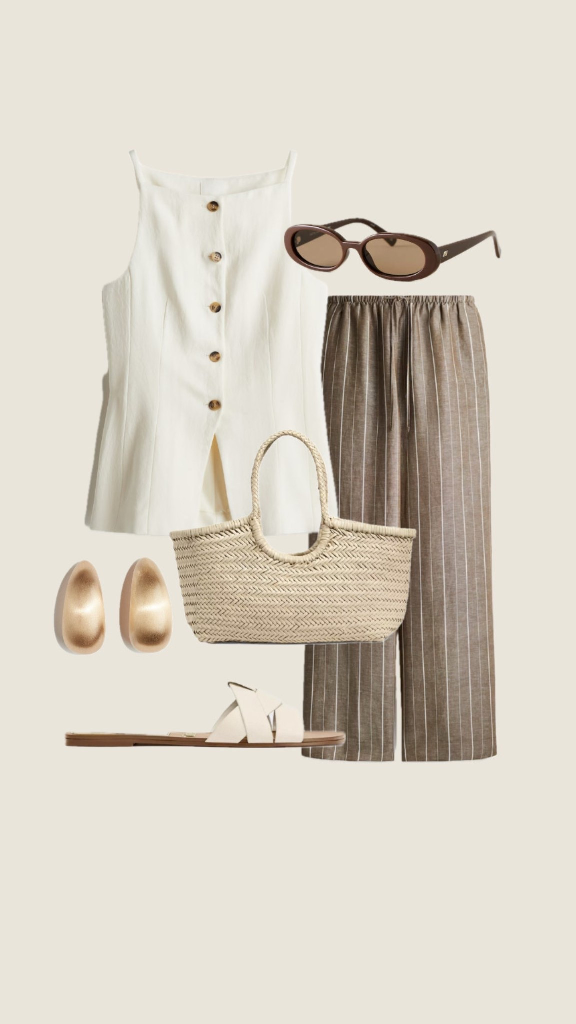 H&M brown linen trousers styling 🫶🏽🤍

#LTKspring #LTKuk #LTKAprilSpotlight