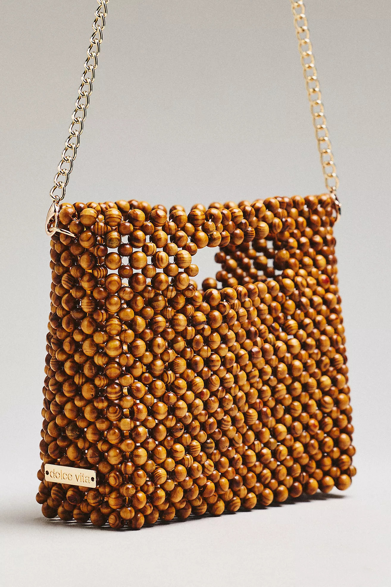 Dolce Vita Linzy Wood Beaded Hand Bag | Anthropologie (US)