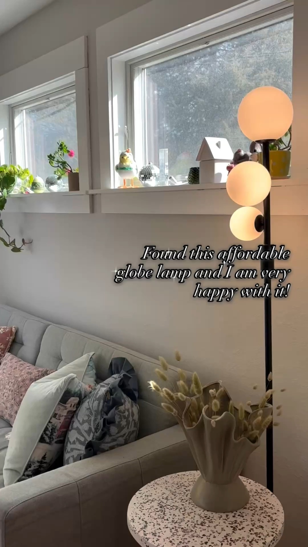 Found this adorable globe lamp on Amazon and I am very happy with it! It is such a vibe and will be great for reading. Living room inspiration, affordable sofa, Noguchi coffee table, spring decor. 

#LTKHome #LTKvlog