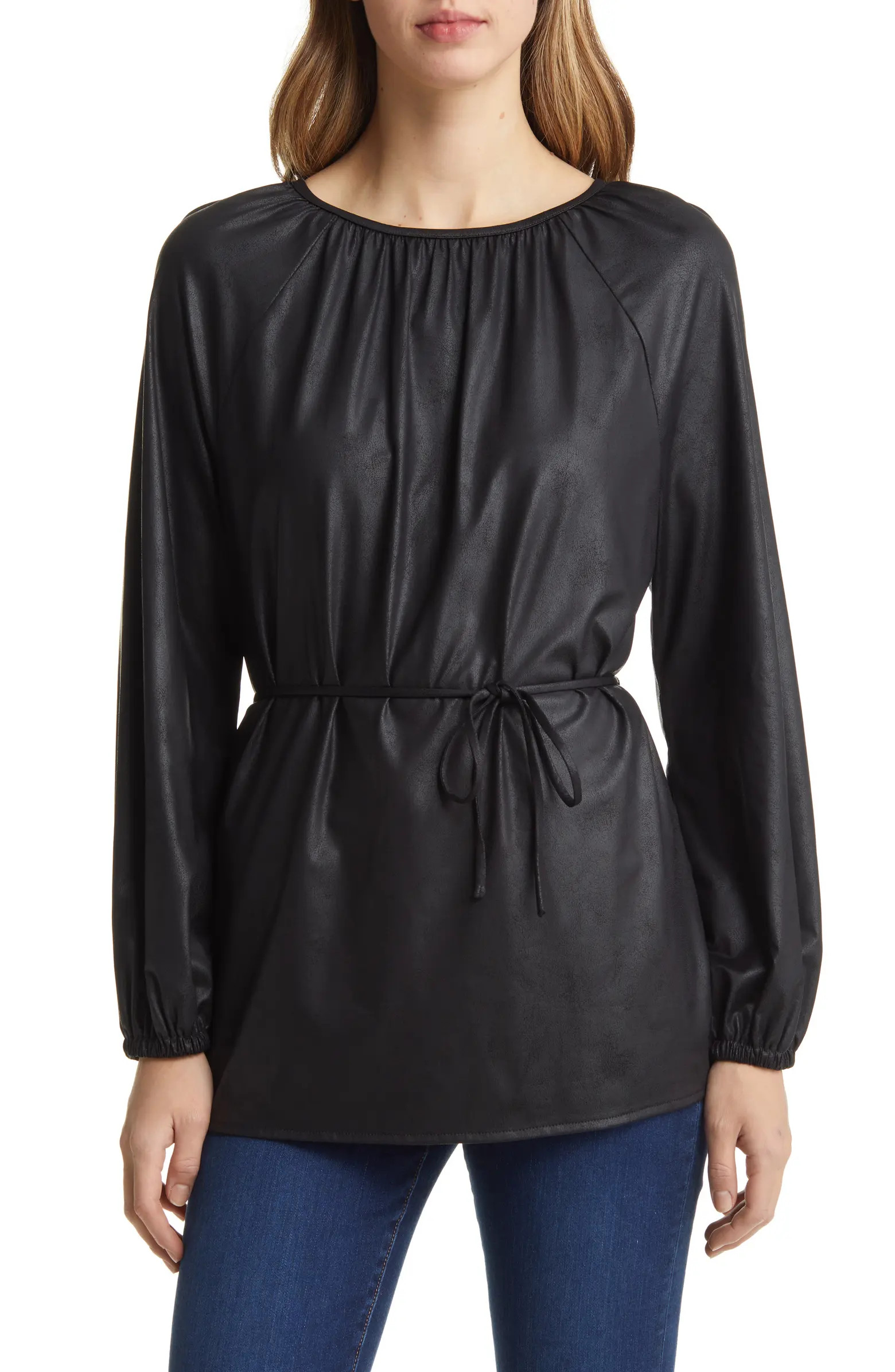 Faux Leather Tunic | Nordstrom