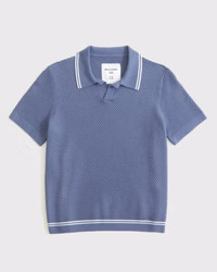 boys johnny collar sweater polo | boys tops | Abercrombie.com | Abercrombie & Fitch (US)