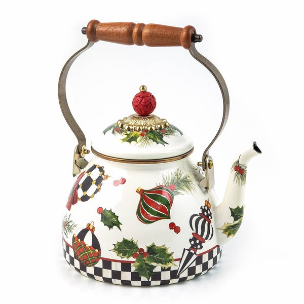 MacKenzie-Childs Deck the Halls 2 Quart Tea Kettle | MacKenzie-Childs