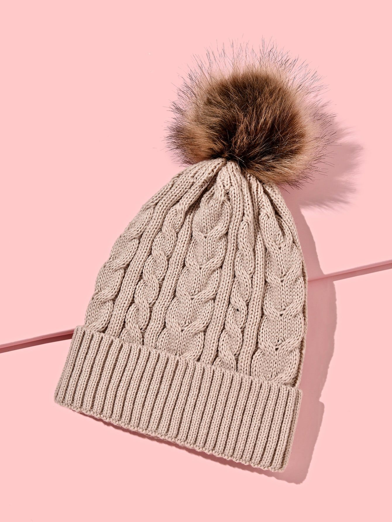 Pom Pom Decor Cuffed Beanie | SHEIN