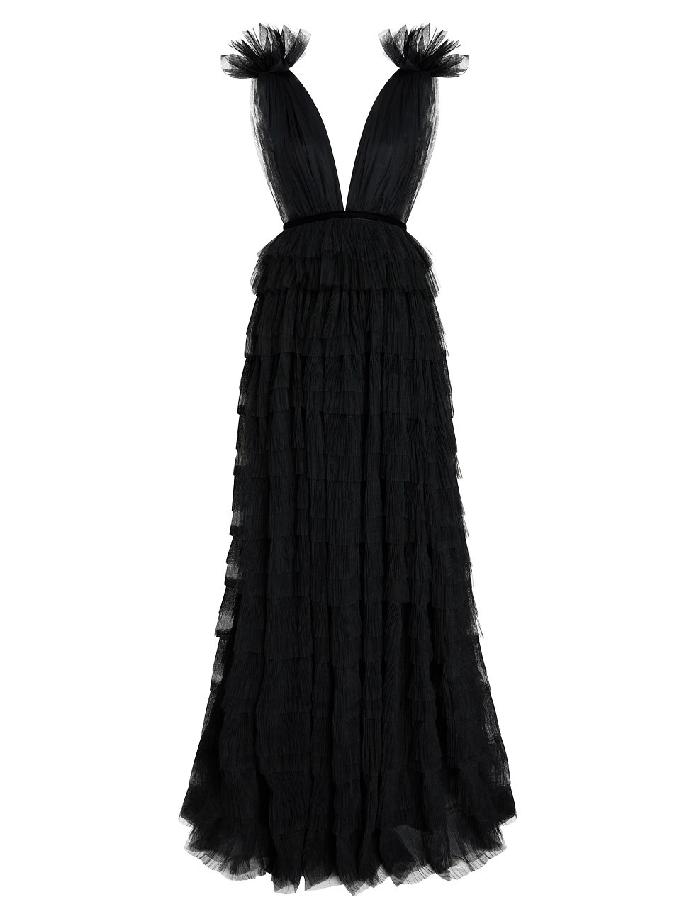 Women's Sabrina Tulle Plunge Gown - Black - Size 6 | Saks Fifth Avenue