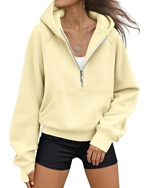 AUTOMET Womens Hoodies Half Zip Up Casual Comfort Fall Clothes 2026 | Fleece lined, hooded, jacke... | Amazon (US)