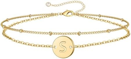MONOZO Easter Basket Stuffers for Kids Teen Girls Gold Initial Bracelets - Dainty 18K Gold Plated... | Amazon (US)