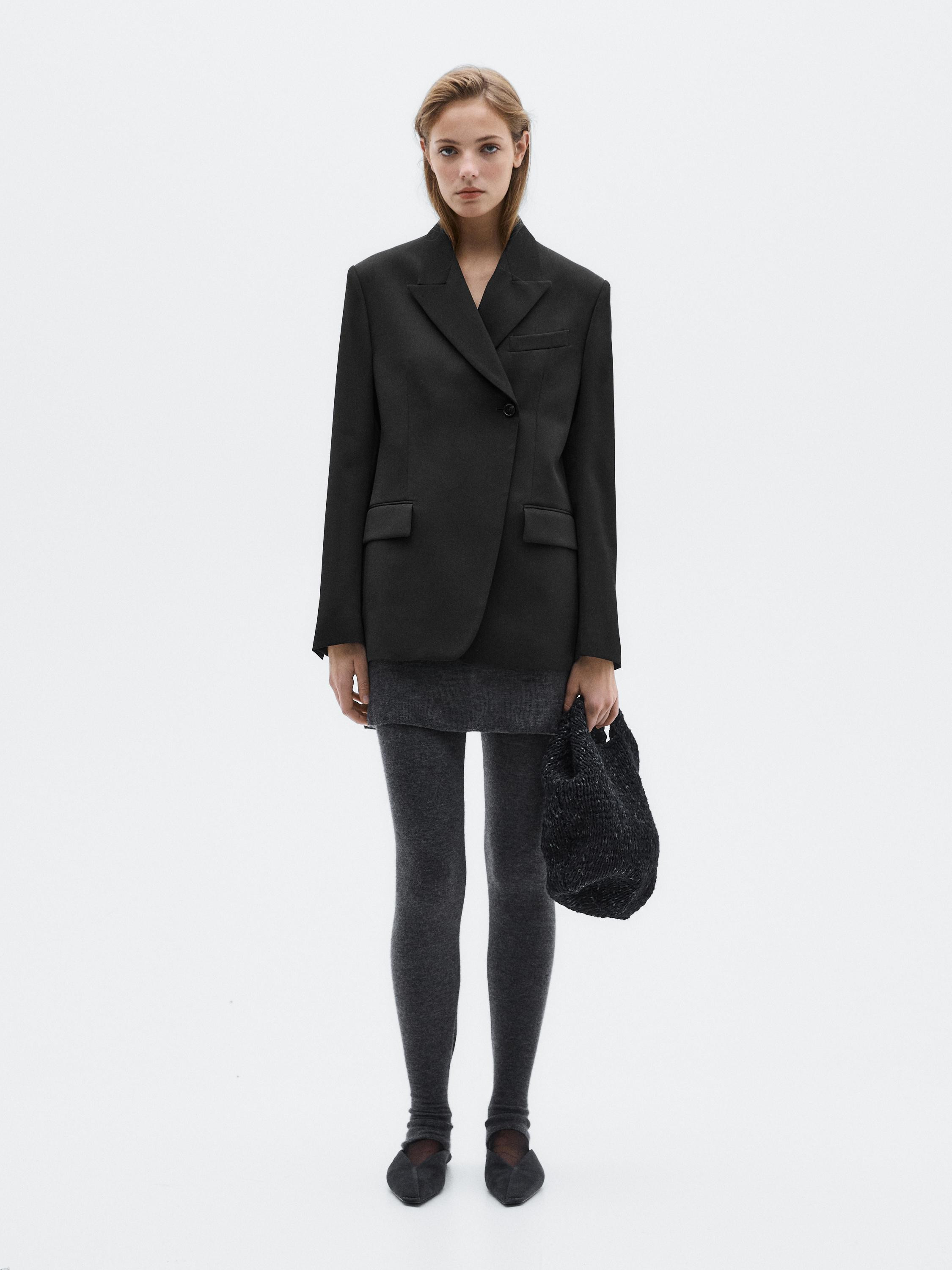 Wool blazer with notch lapel - LIMITED | Massimo Dutti UK