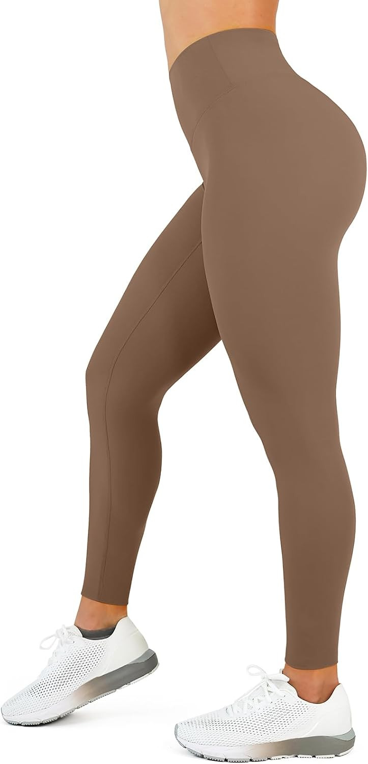 High Waisted Leggings for Women - No Front Seam Tummy Control Yoga Pants for Workout Running No See Through | Amazon (US)