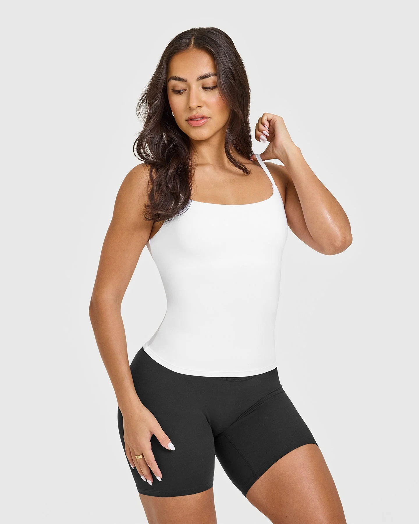SoftMotion™ Strappy Vest with Built in Bra Shelf 
 White | Oner Active (UK / US)