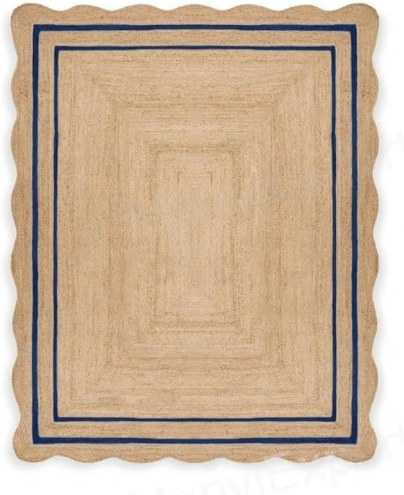 The Weaver House Natural Jute Scalloped Rug Bohemian Rug Decor Rug Handwoven Rug Custom Rug Decor... | Amazon (US)
