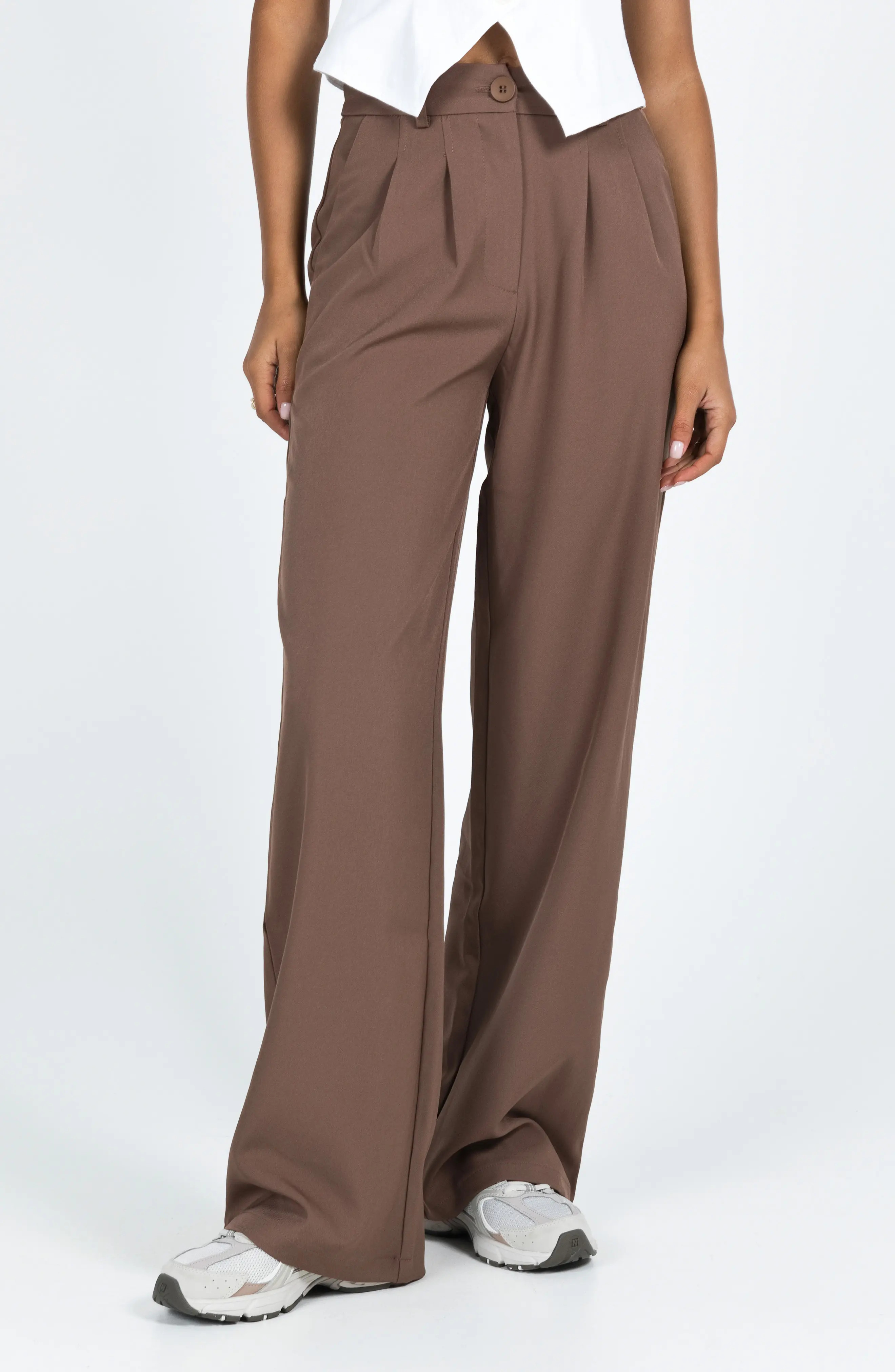 Princess Polly Archer Pleated High Waist Straight Leg Pants (Women) | Nordstrom | Nordstrom