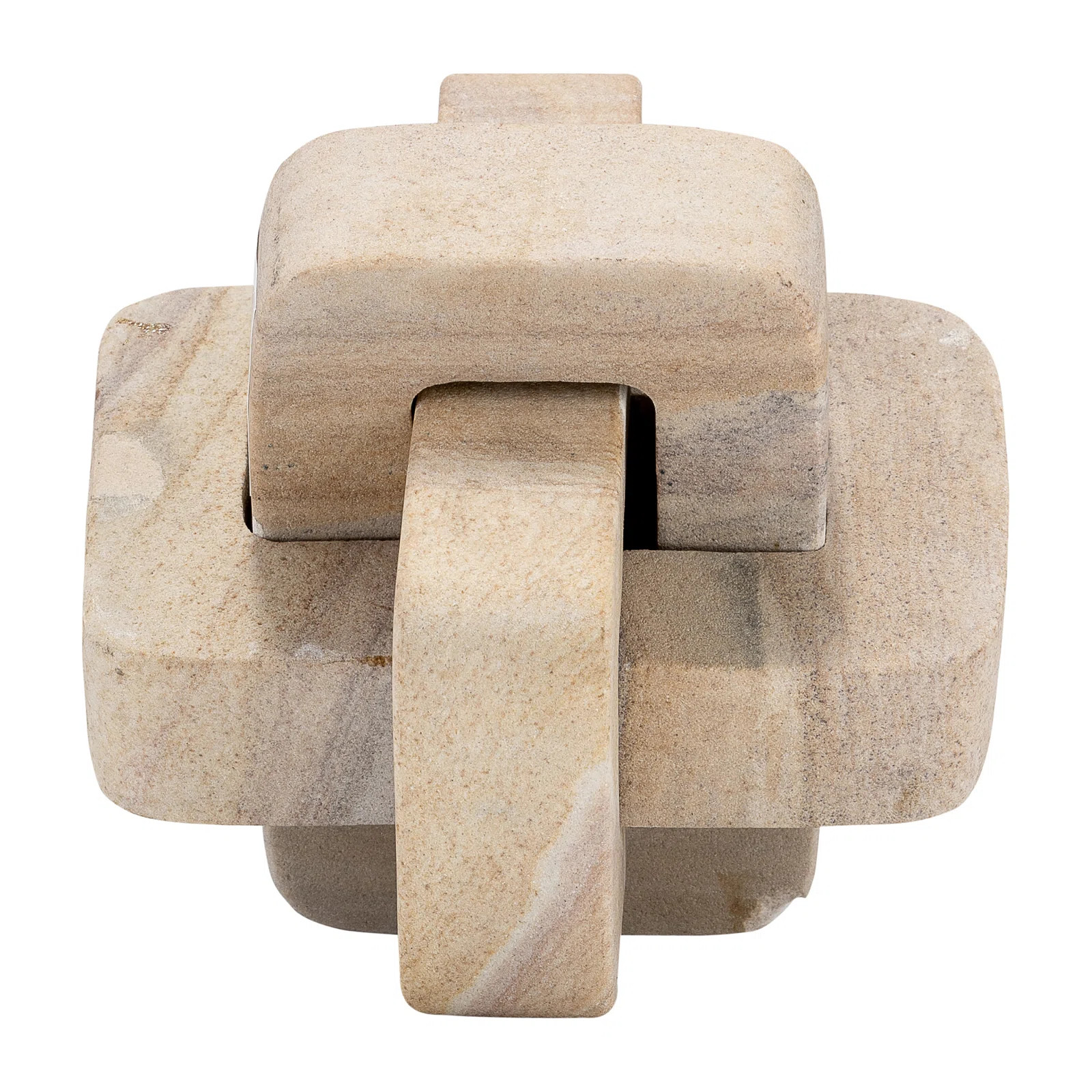 Modern Glam 5" Interlocking Marble Sculpture - Brown Stone Decorative Object for Home, Office, Be... | Wayfair North America