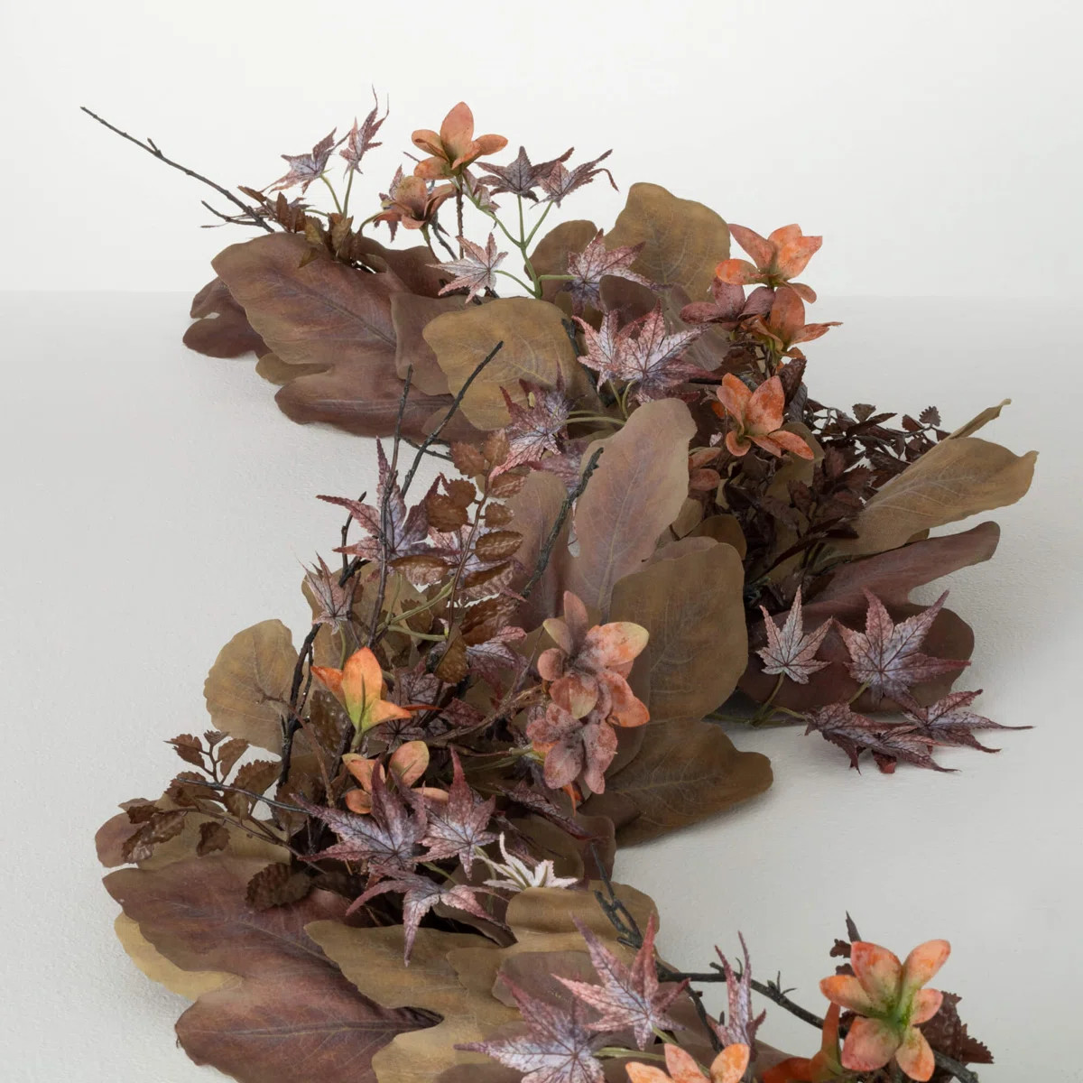 Primrue 72" Artificial Mixed Leaf Rustic Fall Garland, Brown | Wayfair | Wayfair North America