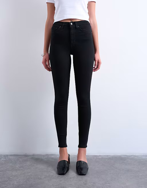 Topshop high rise Jamie jeans in black | ASOS (Global)
