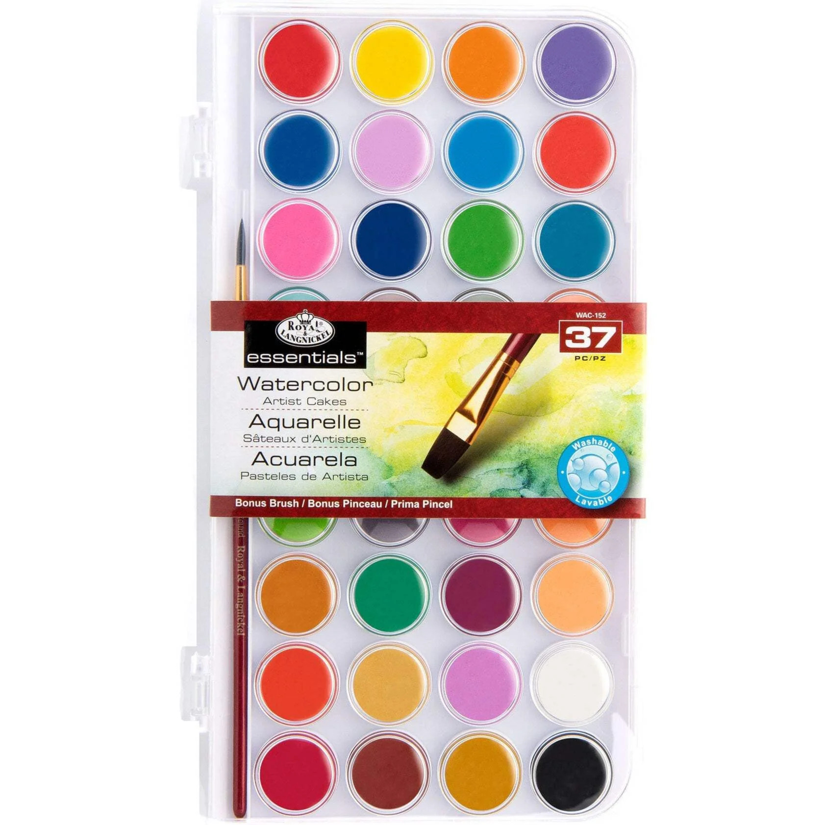 Royal & Langnickel Essentials - 37pc Watercolor Artist Cakes with Paint Brush | WAC-152 | | Walmart (US)