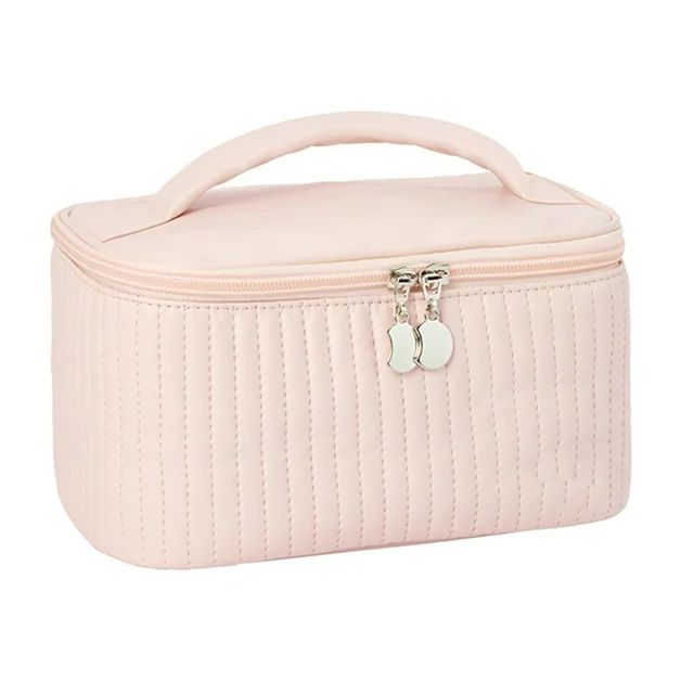 Travel Makeup Bag Portable Large Capacity Cosmetic Bag with Handle Fashion Zipper Toiletry Bag fo... | Walmart (US)