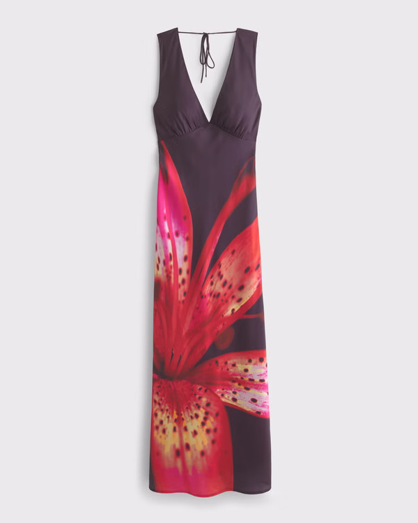 The A&F Julia Slip Cowl-Back Maxi Dress | Abercrombie & Fitch (US)