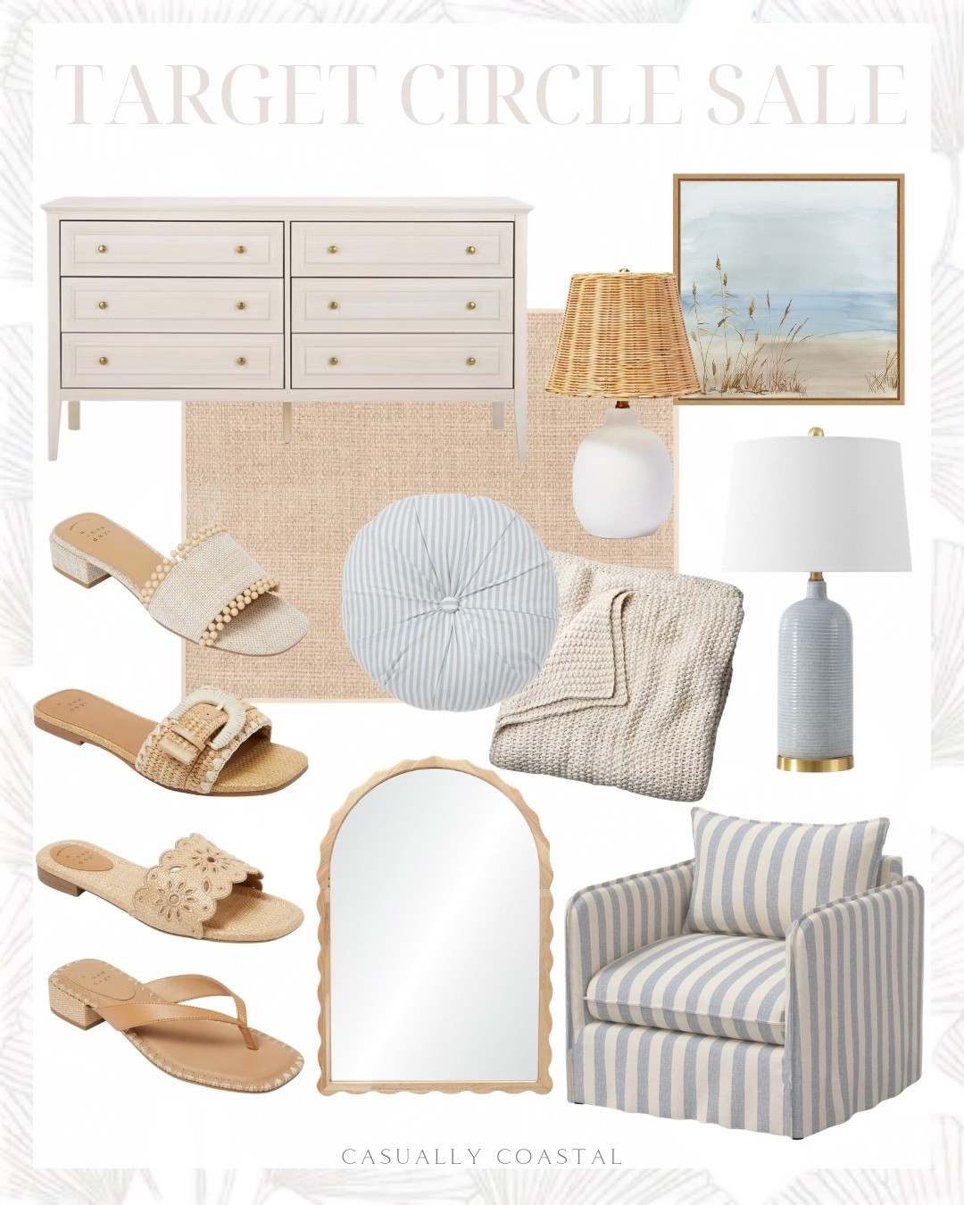 Target Circle Sale

Target rug, coastal rug, neutral rug, target sandals, neutral sandals, slide sandals, sandals with memory foam, heeled sandals, square toe thong heels, coastal table lamp, blue lamp, ceramic table lamp with rattan shade, 6 drawer dresser, bleached white and gold dresser, round striped decorative throw pillow, blue throw pillow, chunky knit bed blanket, casaluna chunky knit blanket, arched wall mirror, coastal mirror, beachside grasses art, canvas wall art, coastal wall art, striped lounge chair, coastal lounge chair, bissell little green max carpet cleaner, bissell swivel head cordless stick vacuum

#LTKSaleAlert #LTKHome