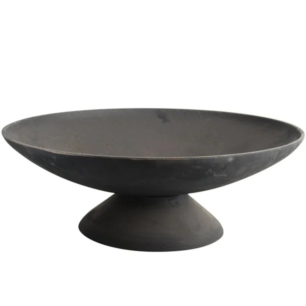 23" Black Solid Large Outdoor Patio Garden Low Fire Bowl - Walmart.com | Walmart (US)