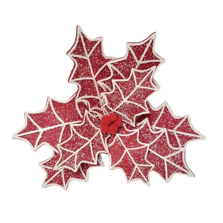 Holiday Time Deluxe Red and White Poinsettia Christmas Clip Ornament, 12 in, 1.45 oz | Walmart (US)