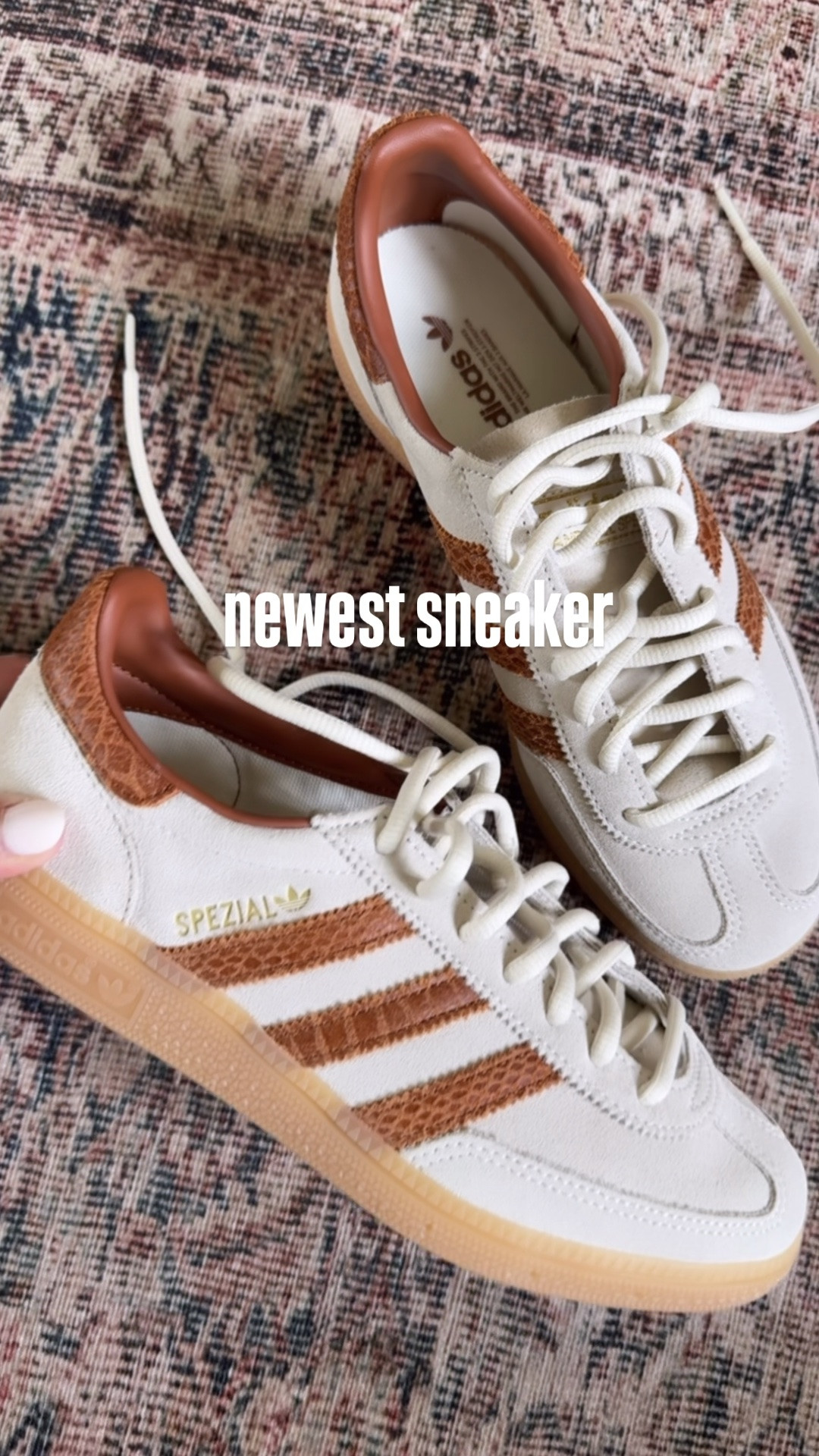 Newest sneaker for everyday. Adidas Spezial. 
We go down a full size in these

#LTKSeasonal #LTKOver40