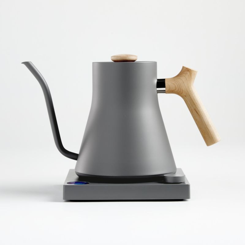 Fellow Grey Stagg EKG Electric Kettle with Wood Handle + Reviews | Crate and Barrel | Crate & Barrel