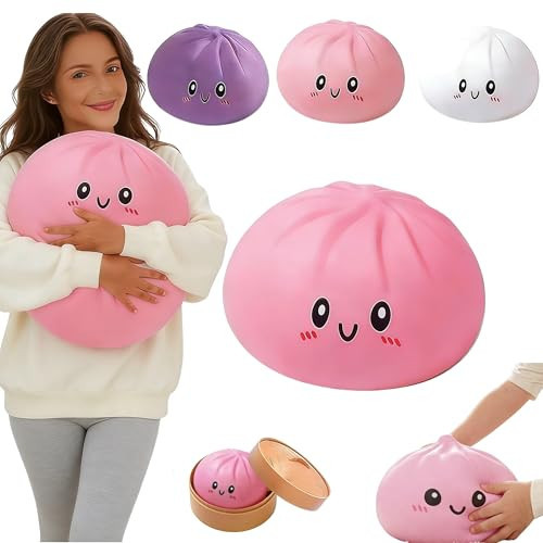Glitter Dumpling Squishy Box Bulk,4Inch Surprise Dumpling Squishy Stress Ball,Squishy Bun,Random 14 Colors Mystery Gift Box for Adult Classroom Prizes Party Favor (Pink L 25cm/10inch（no Basket）) | Amazon (US)