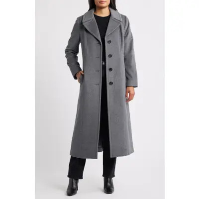 London Fog Wool Blend Longline Coat in Black at Nordstrom, Size X-Large | Nordstrom
