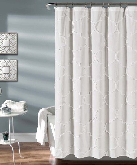 White Avon Chenille Trellis Shower Curtain | Zulily