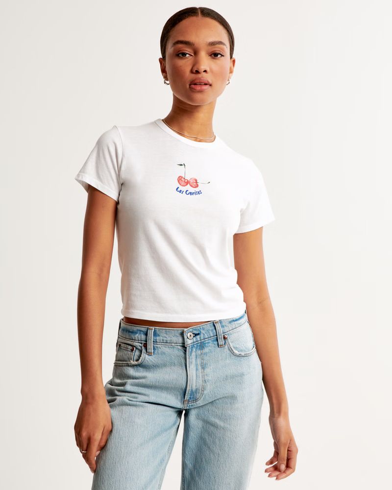 Women's Short-Sleeve Strawberry Graphic Skimming Tee | Women's Tops | Abercrombie.com | Abercrombie & Fitch (US)