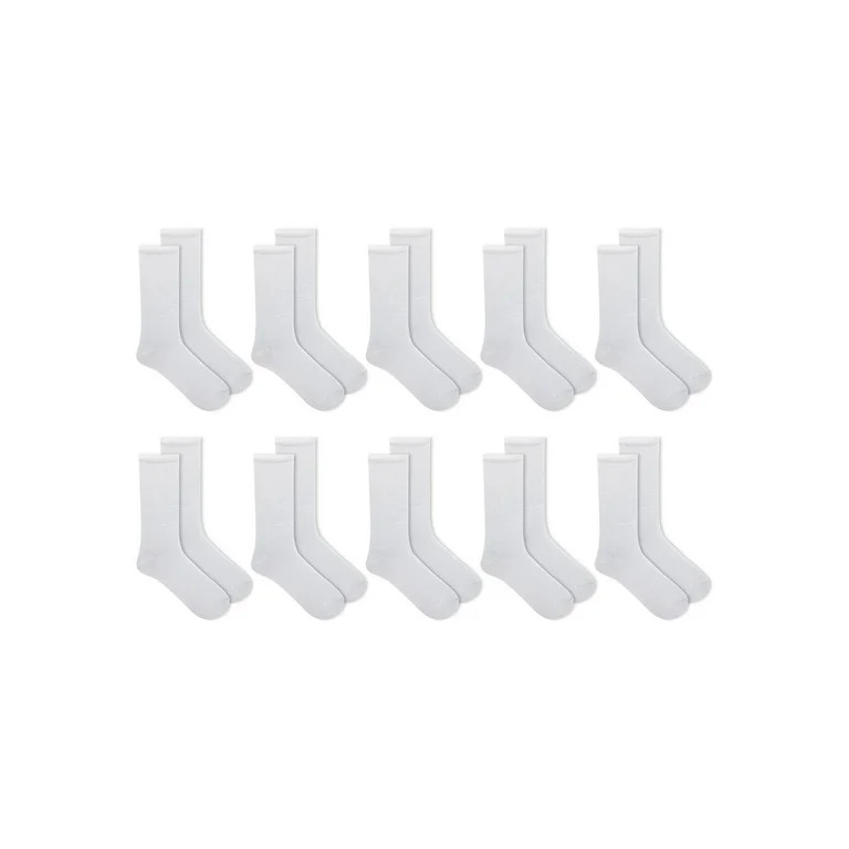 Athletic Works Women's Cushioned Crew Socks, 10-Pack, Sizes 4-10 - Walmart.com | Walmart (US)