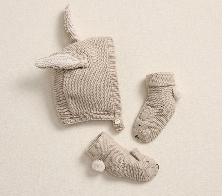 Bunny Knit Hat and Bootie Set | Pottery Barn Kids