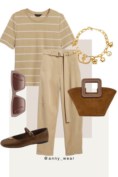 Casual outfit 

Tan t shirt 
Brown Tshirt 
Striped t shirt 
Linen Blend T Shirt
Banana Republic outfit 
Light brown pants 
High Rise pants 
Brown trousers 
Linen blend pants 
Military pants 
Tan trousers 
Brown bag
Bucket bag 
Gold bracelet 
Charms Bracelet 
Gradient sunglasses 
Cat Eye Sunglasses
Prada shoes 
Ballerina flat 
Mary Jane flat
charm necklace
charm bracelet
brown purse
brown pants
brown top
brown bag
brown sandals
tan sandals
sandals women
sandals 2024
ballet shoes
ballet flats
ballet flats with strap
ballet ballet
summer outfits 2024 summer outfits womens summer outfits casual italy summer outfits casual summer outfits summer dress summer dresses 2024 summer dresses short summer dress summer vacation outfits summer tops summer wedding guest dresses summer sets summer sandals summer fridays 2024 trends tshirt white t shirt oversized t shirt white tshirt graphic t shirt oversized tshirt strapless top t shirt crop top tees womens tees wide leg pants mango trousers zara trousers pants pantsuit leather pants linen pants leather pants outfit work pants dress pants cargo pants outfit trouser pants hm pants mango pants pant suit linen trousers matching sets winter white pants most loved over 40 beauty pieces beauty products jewelry gold jewelry silver jewelry earrings necklace bracelet ring hoop earrings workwear style work wear capsule shoes women shoes with jeans shoes for work tote bags luxury bags sale alerts nordstrom finds spring fashion summer fridays summer looks fall outfit inspo winter outfits teacher ootd work ootd city break city street styles trendy curvy 40 and over styles daily outfits daily look sunday outfit dailylook sunday brunch photoshoot outfits nordstrom outfits nordstrom sale nordstrom shoes revolve jeans revolve sale mango outfits mango jacket mango sweater mango blazer affordable fashion affordable workwear casual chic casual comfy cute casual outfit comfy casual cute casual casual office outfits trendy outfit trendy work outfits 2024 outfits

#LTKstyletip #LTKbeauty #LTKshoecrush #LTKitbag 

#LTKU
